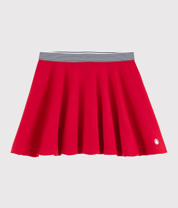 Kinderrock aus Strickgewebe f&uuml;r M&auml;dchen rot