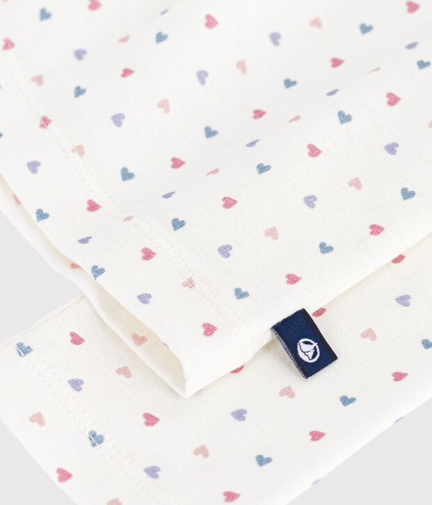 Kinder-Rollkragenshirt aus bedruckter Baumwolle weiss/vielfarbig