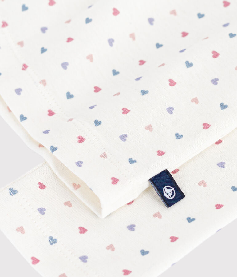 Kinder-Rollkragenshirt aus bedruckter Baumwolle weiss/vielfarbig