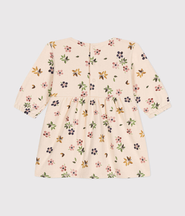 Lang&auml;rmeliges Baby-Kleid aus Doppeljersey naturfarben/vielfarbig
