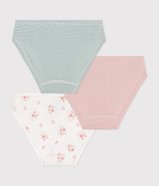 3er-Set Kinderslips aus Baumwolle mit Blumenmotiv variante 1