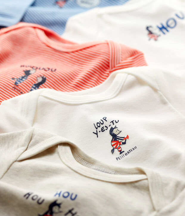 5er-Set Baby-Bodys  aus Baumwolle vielfarbig