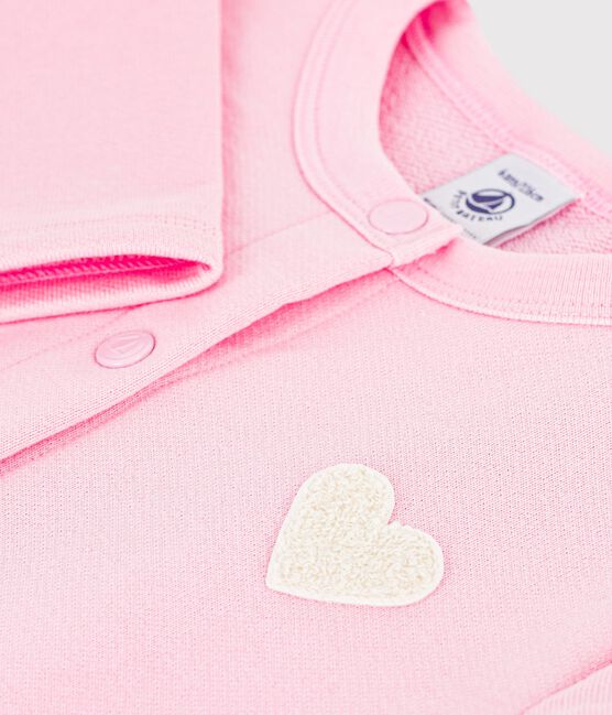 Kinder-Cardigan aus einfarbiger Baumwolle rosa MARQUISE