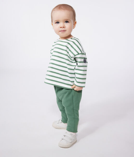 Baby-Matrosenoberteil aus dicker Baumwolle grün MARSHMALLOW/ PALMERAIE