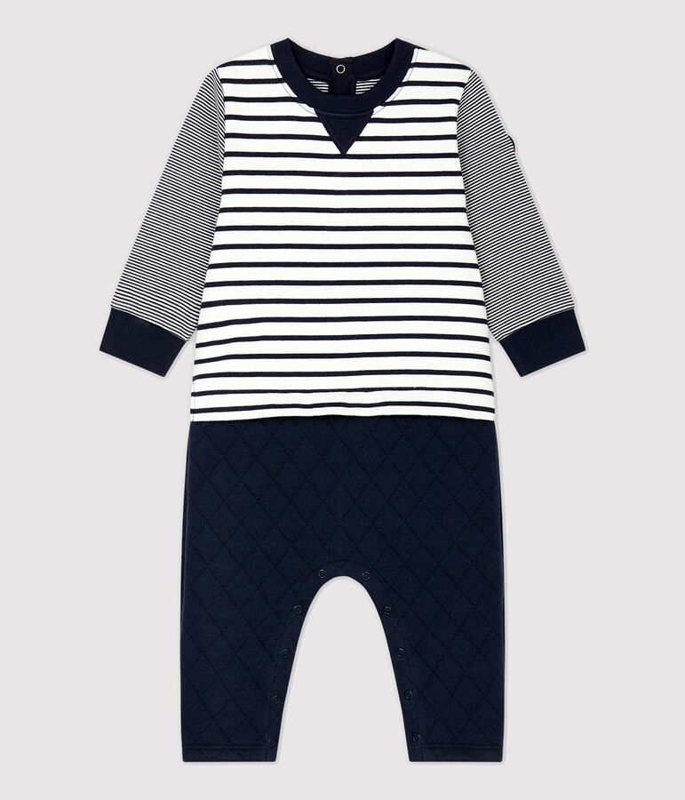 Baby-Overall weiss MARSHMALLOW/blau SMOKING