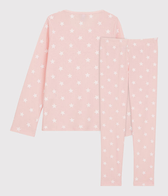 Kinderpyjama aus Baumwolle mit Sternenmotiv für Mädchen rosa MINOIS/weiss MARSHMALLOW
