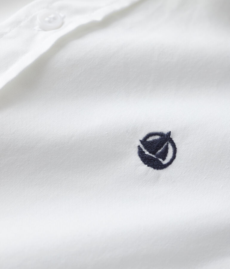 Kinder-Oxford-Hemd aus Baumwolle f&uuml;r Jungen weiss