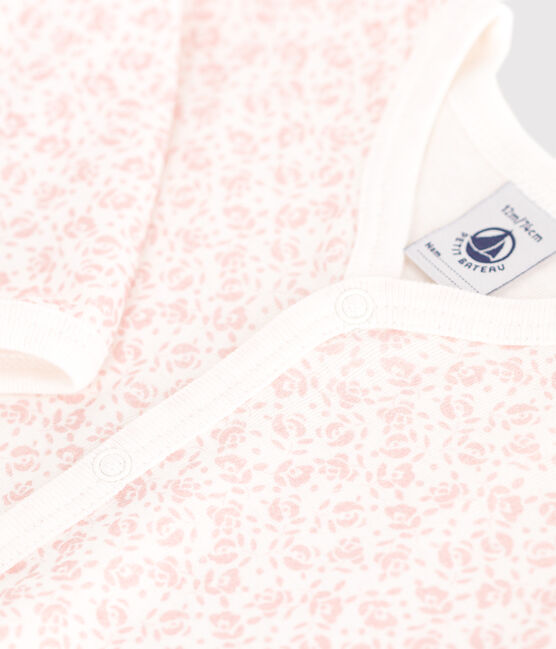 Strampler ohne Füßchen aus Baumwolle mit Blumenmotiv MARSHMALLOW/ PANTY