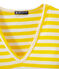 Gestreiftes Damen-T-Shirt mit V-Ausschnitt aus Original-Rippstrick gelb SHINE/weiss MARSHMALLOW