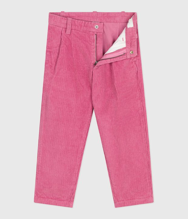 Kinder-Hose aus einfarbigem Fein-Cord rosa