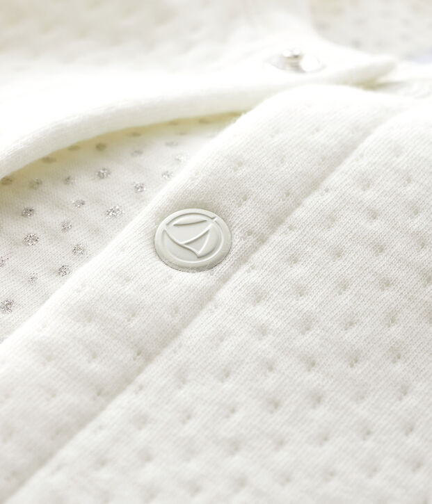 Baby-Cardigan aus Doppeljersey f&uuml;r M&auml;dchen weiss