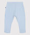 Newborn Baby-Hose mit Fuß aus einfarbiger Baumwolle  blau TOUDOU