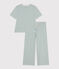 Damenpyjama aus Baumwolle, mit Ringelstreifen blau PAUL/weiss MARSHMALLOW