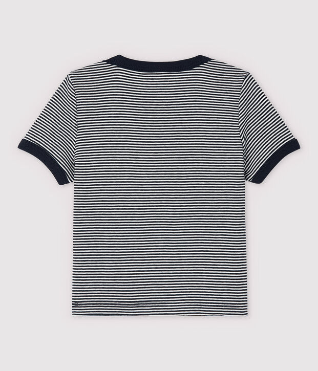 Kurz&auml;rmeliges Baby-T-Shirt aus Baumwolle f&uuml;r Jungen blau/weiss