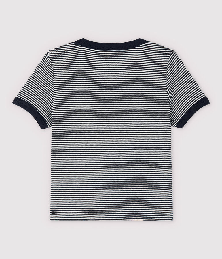 Kurz&auml;rmeliges Baby-T-Shirt aus Baumwolle f&uuml;r Jungen blau/weiss