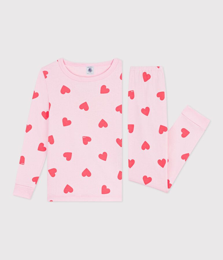 Eng anliegender Kinder-Pyjama aus Baumwolle mit Herzmotiv MARQUISE/ PEACHY