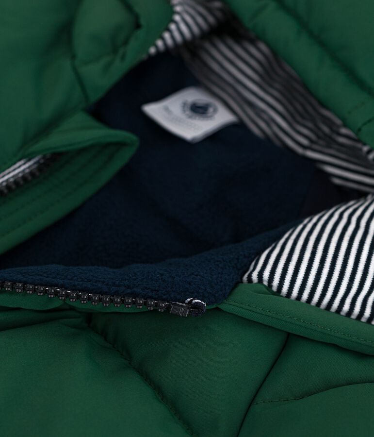 Baby-Winterjacke aus einfarbigem Polyester gr&uuml;n