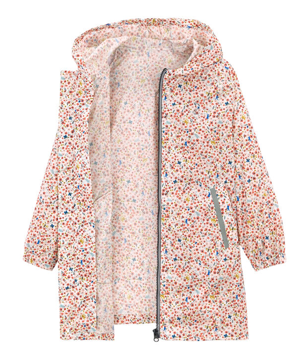 Winddichte Kinderjacke M&auml;dchen weiss/vielfarbig