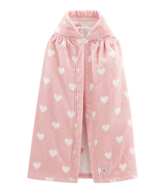 Baby-Badecape aus Frottee rosa CHARME/weiss MARSHMALLOW