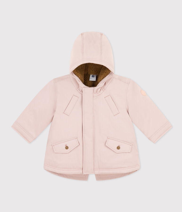 Babyparka mit Sherpafutter. rosa