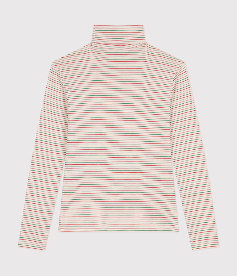 Damen-Rollkragenshirt L'Iconique aus Baumwolle naturfarben/vielfarbig