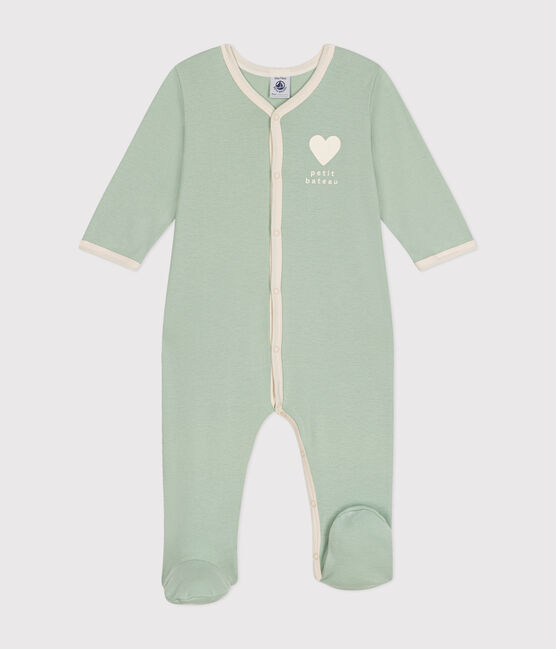 Baby-Strampler aus Baumwolle grün HERBIER
