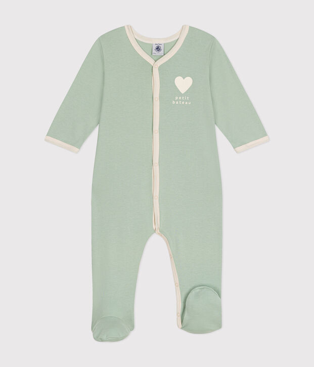 Baby-Strampler aus Baumwolle gr&uuml;n