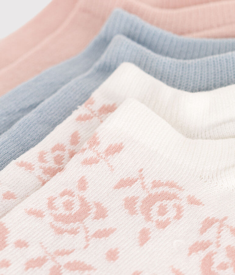 3er-Set Kindersocken aus Baumwolle mit Blumenmotiv vielfarbig