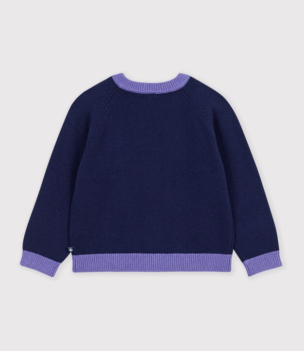 Kinder-Cardigan aus einfarbiger Wolle und Baumwolle SOIR