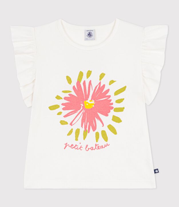 Kurz&auml;rmeliges Kinder T-Shirt aus Baumwolle weiss