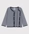 Baby-Strickjacke aus Bio-Baumwolle mit Ringelstreifen blau SMOKING/weiss MARSHMALLOW