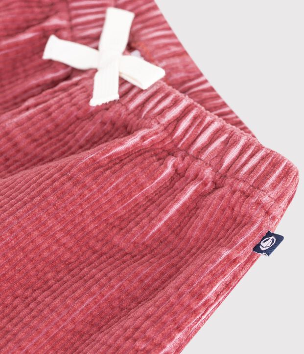 Baby-Hose aus einfarbigem Fein-Cord rosa