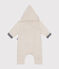 Langer, wattierter Baby-Overall mit Kapuze aus Baumwolle beige MONTELIMAR CHINE