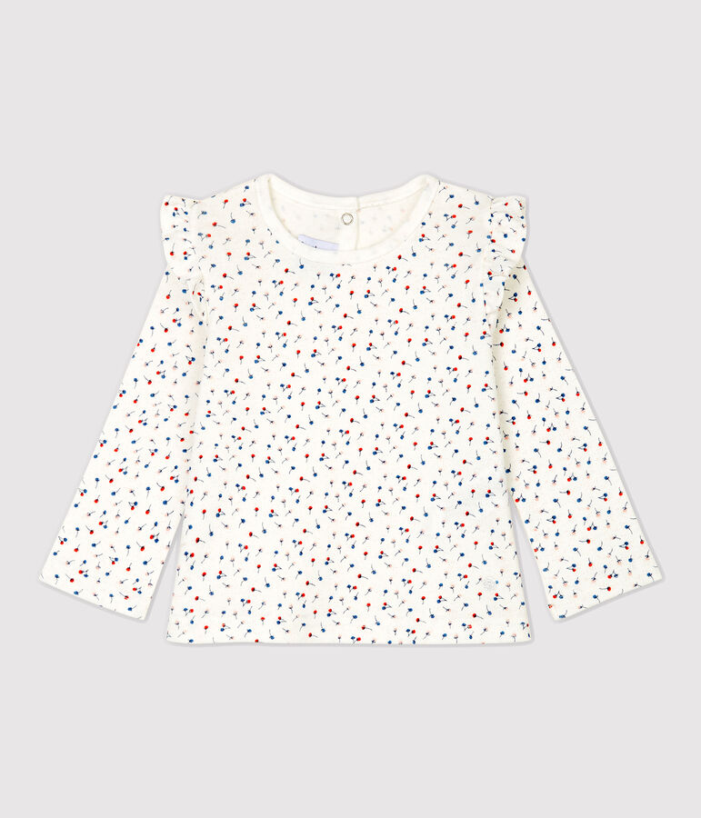 Baby-Bluse aus Baumwolle. weiss/vielfarbig