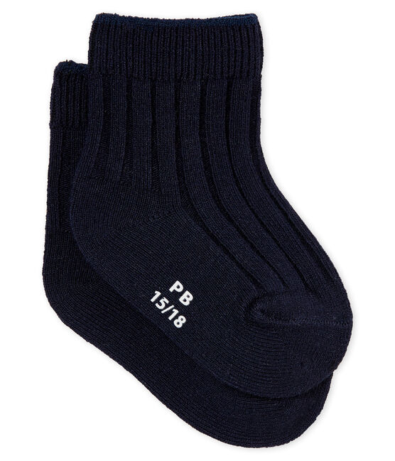 Gerippte baby-strümpfe unisex blau SMOKING