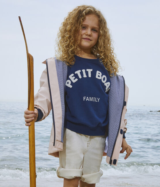 Kinder-Sweatshirt aus Molton für Mädchen und Jungen blau MEDIEVAL