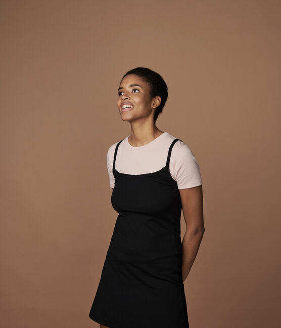 Trägerkleid aus Baumwolle für Damen schwarz NOIR