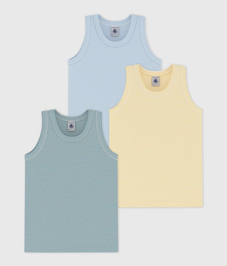 Set Kinder-Unterhemden aus Baumwolle mit Streifen vielfarbig