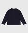 Kinder-Cardigan aus einfarbiger Baumwolle blau SMOKING