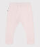 Newborn Baby-Hose mit Fuß aus einfarbiger Baumwolle  rosa FLEUR
