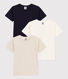 3er-Set einfarbige kurzärmelige Baumwoll-T-Shirts für kleine Jungen