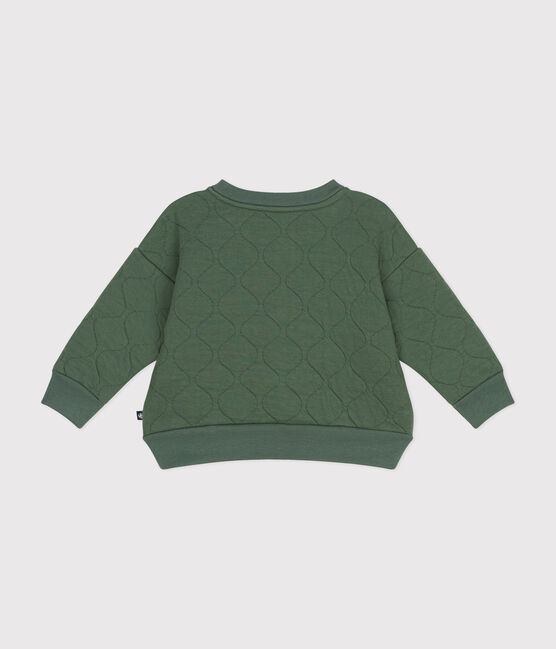 Baby-College-Jacke aus gestepptem Doppeljersey grün CROCO