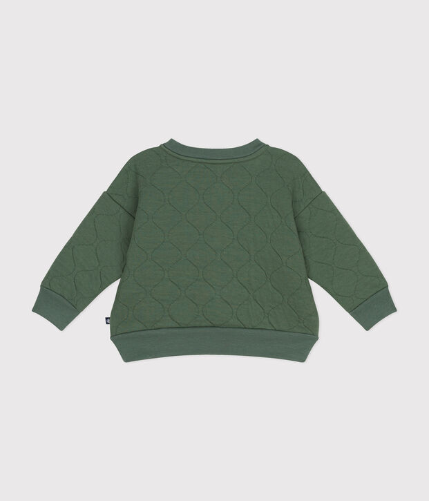 Baby-College-Jacke aus gestepptem Doppeljersey gr&uuml;n