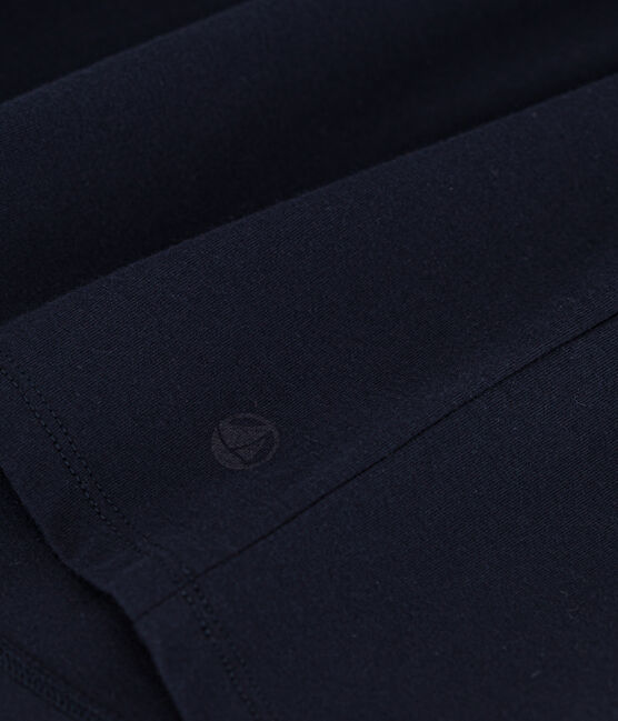 Damen-T-Shirt LE DROIT aus Baumwolle mit V-Ausschnitt blau SMOKING