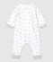 Langer Baby-Overall aus Bio-Baumwolle mit Murmeltier-Muster weiss MARSHMALLOW/grau GRIS