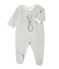 Bedruckter Unisex-Baby-Strampler aus Velours-Frottier grau BELUGA CHINE