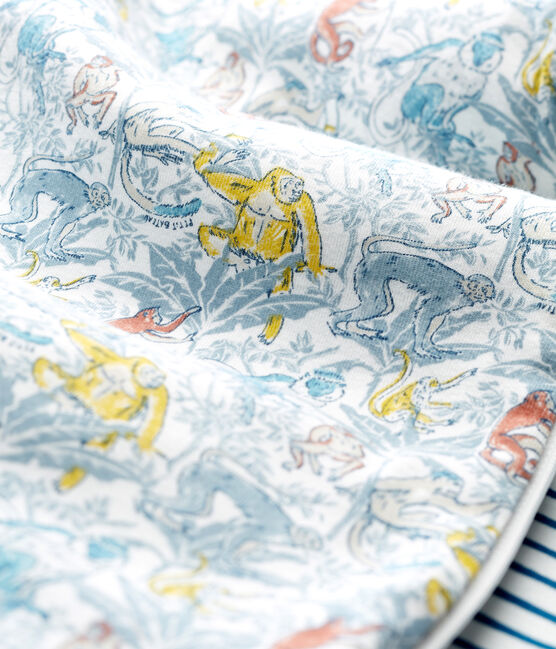 Wendbarer Baby-Schlafsack aus Baumwolle für Jungen weiss MARSHMALLOW/blau CONTES