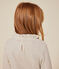 Langärmeliges Kinder-T-Shirt aus Rippstrick für Mädchen beige MONTELIMAR CHINE