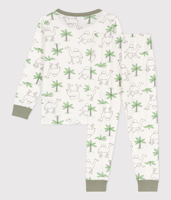 Kinderpyjama aus Baumwolle mit Dromedarmotiv weiss MARSHMALLOW/weiss MULTICO