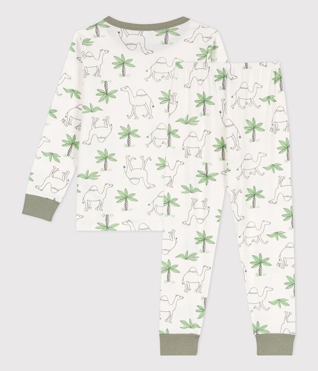 Kinderpyjama aus Baumwolle mit Dromedarmotiv weiss/vielfarbig